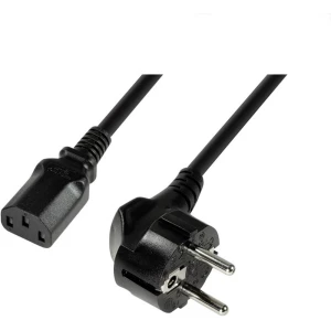 LogiLink struja priključni kabel [1x kutni sigurnosni utikač - 1x muški konektor iec, c13] 3.00 m crna slika