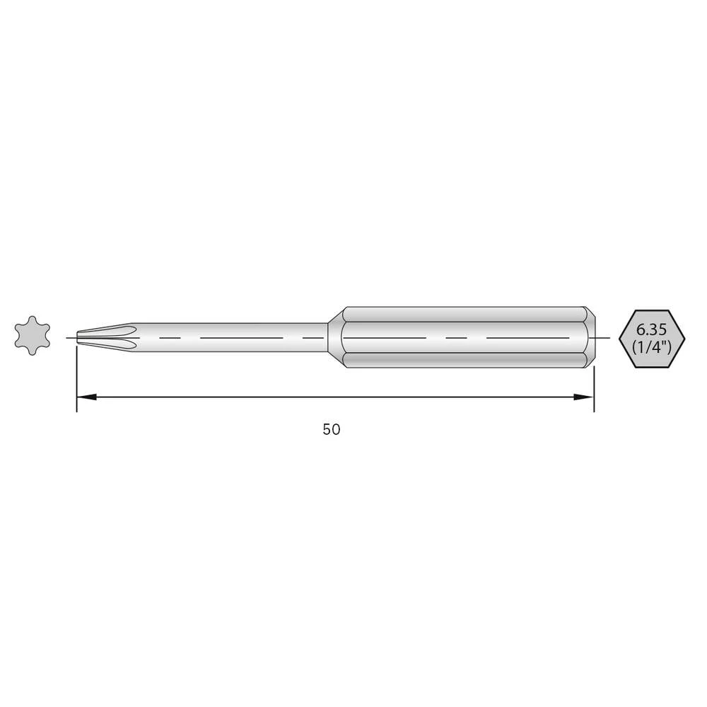 Bernstein Tools for Electronics 6-TX15-50 Torx bit HRC čelik visoko legirani C 6.3 6 kom. slika