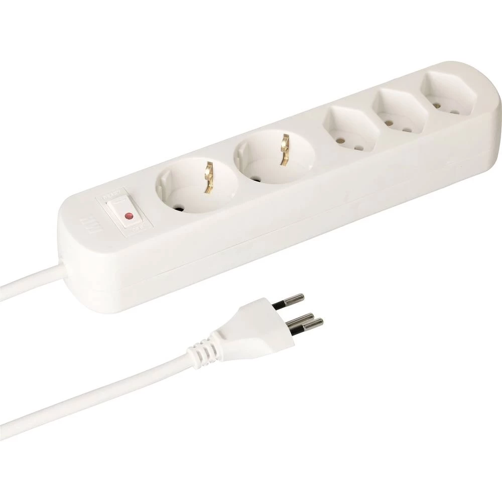 Max Hauri 160278 razdjelna letva s prekidačem 1 komad bijela ch utikač 1 St. slika