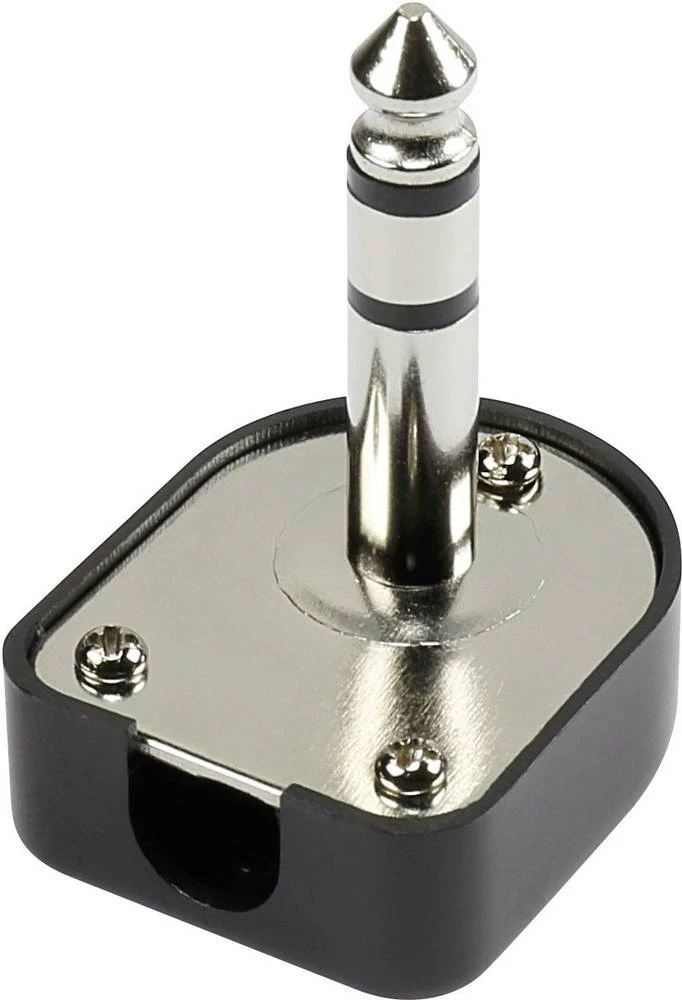 Jack utični konektor 6.35 mm Kutni muški konektor Broj polova: 3 Stereo Crna TRU COMPONENTS 1 ST slika