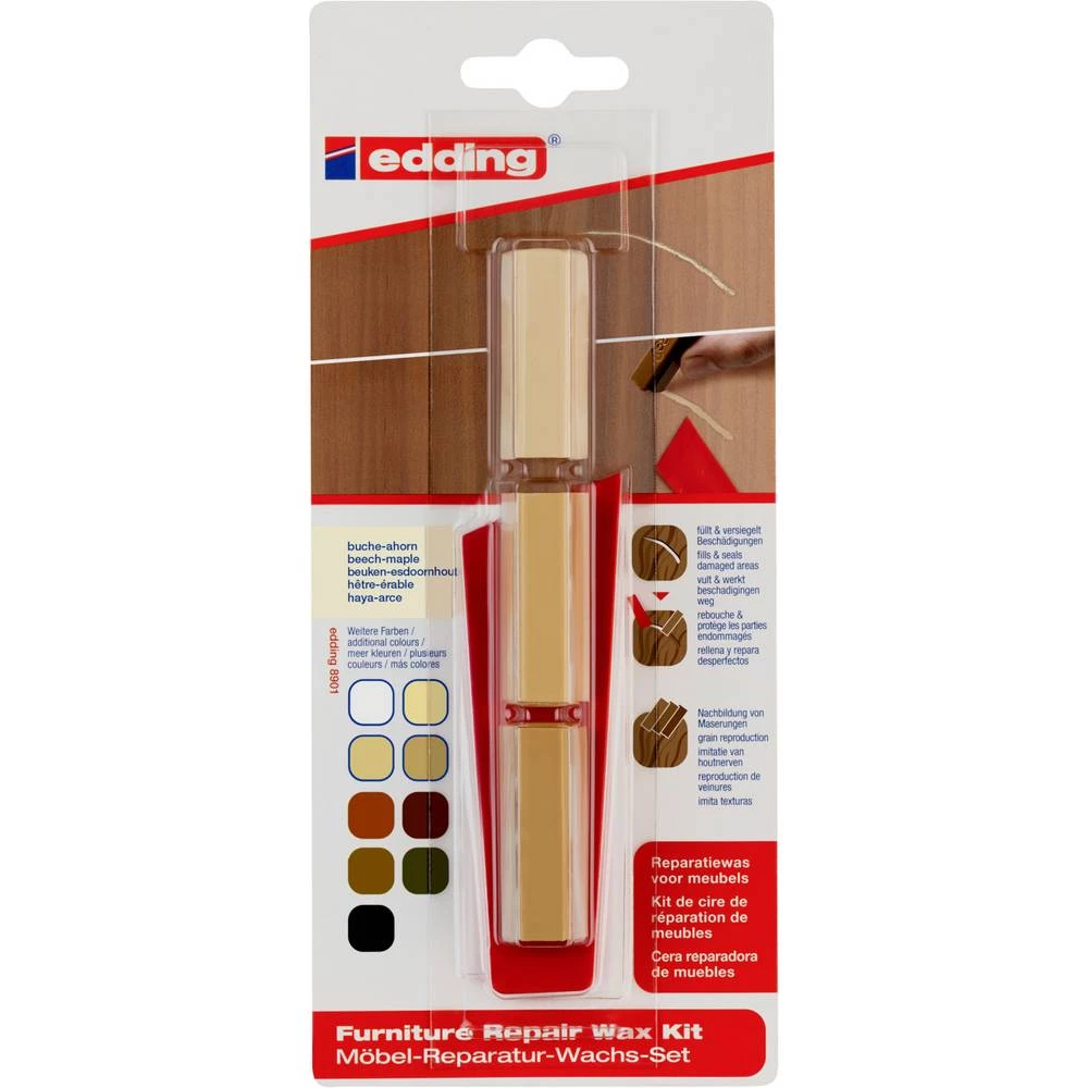 Edding 8901 4-8901-1-4611 set voska za popravak namještaja bukva boja, javor slika