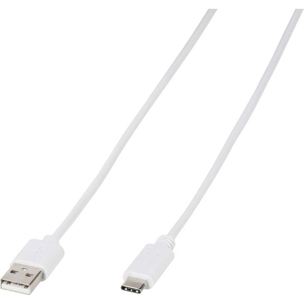 Vivanco USB kabel USB 2.0 USB-C™ utikač, USB-A utikač 1.00 m bijela okrugli slika