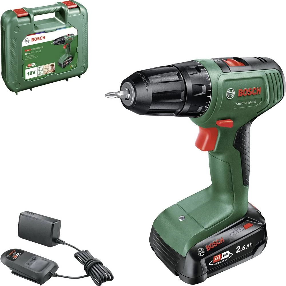 Bosch Home and Garden EasyDrill 18V-38 0615A5008K akumulatorska bušilica 18 V 2.5 Ah Li-Ion uklj. akumulator, uklj. punj slika