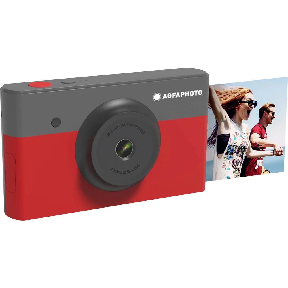 AgfaPhoto Mini Shot digitalna instant kamera crna/crvena Bluetooth, ugrađena baterija slika