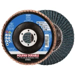 <br>  PFERD<br>  67782114<br>  PFC 115 Z40 SG DURABLE STEEL<br>  lamelna brusna ploča<br>  promjer 115 mm<br>  Promjer bušotine 22.23 mm<br>  <br>  10 St.<br>