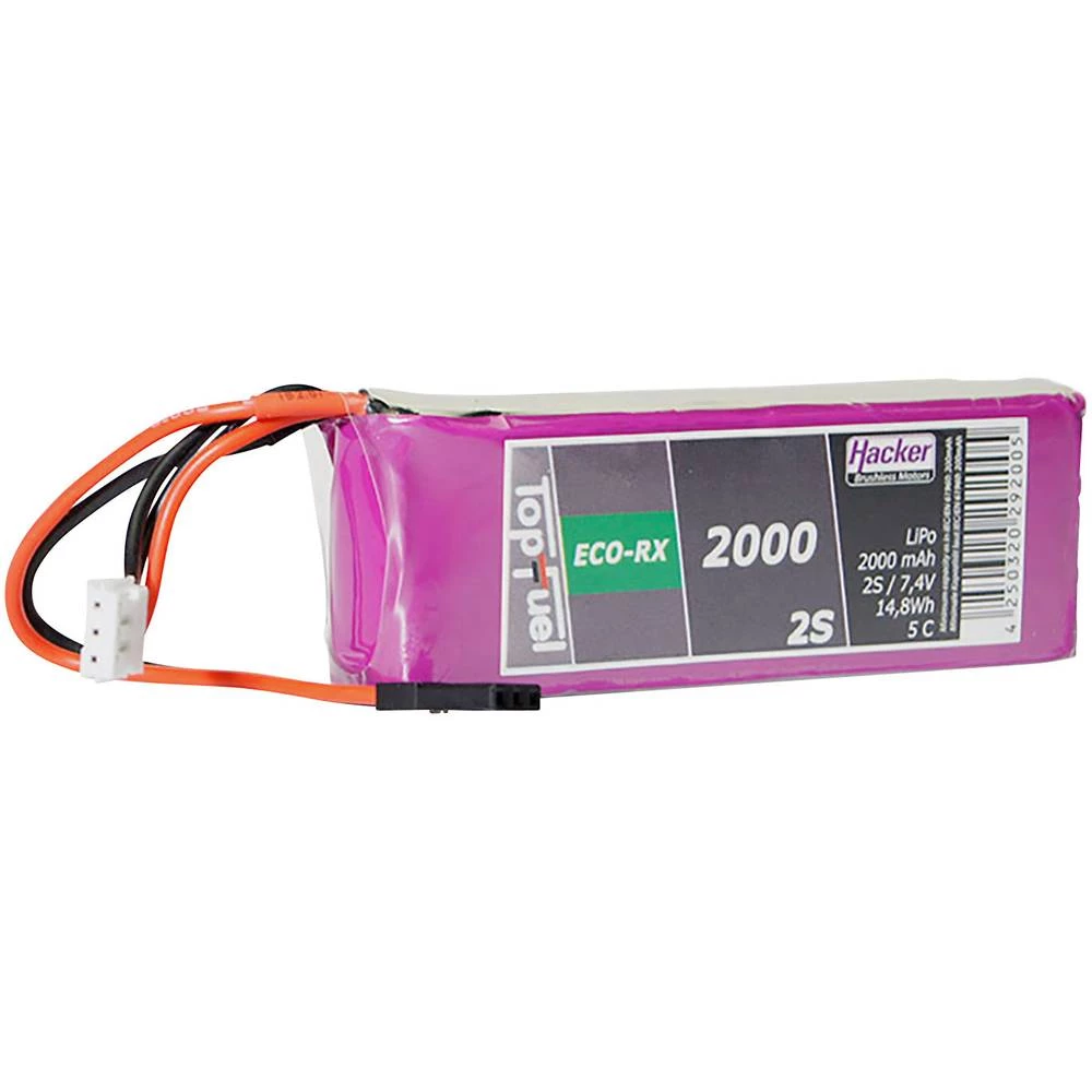 LiPo akumulatorski paket za modele 7.4 V 2000 mAh Broj ćelija: 2 5 C Hacker Softcase JR slika