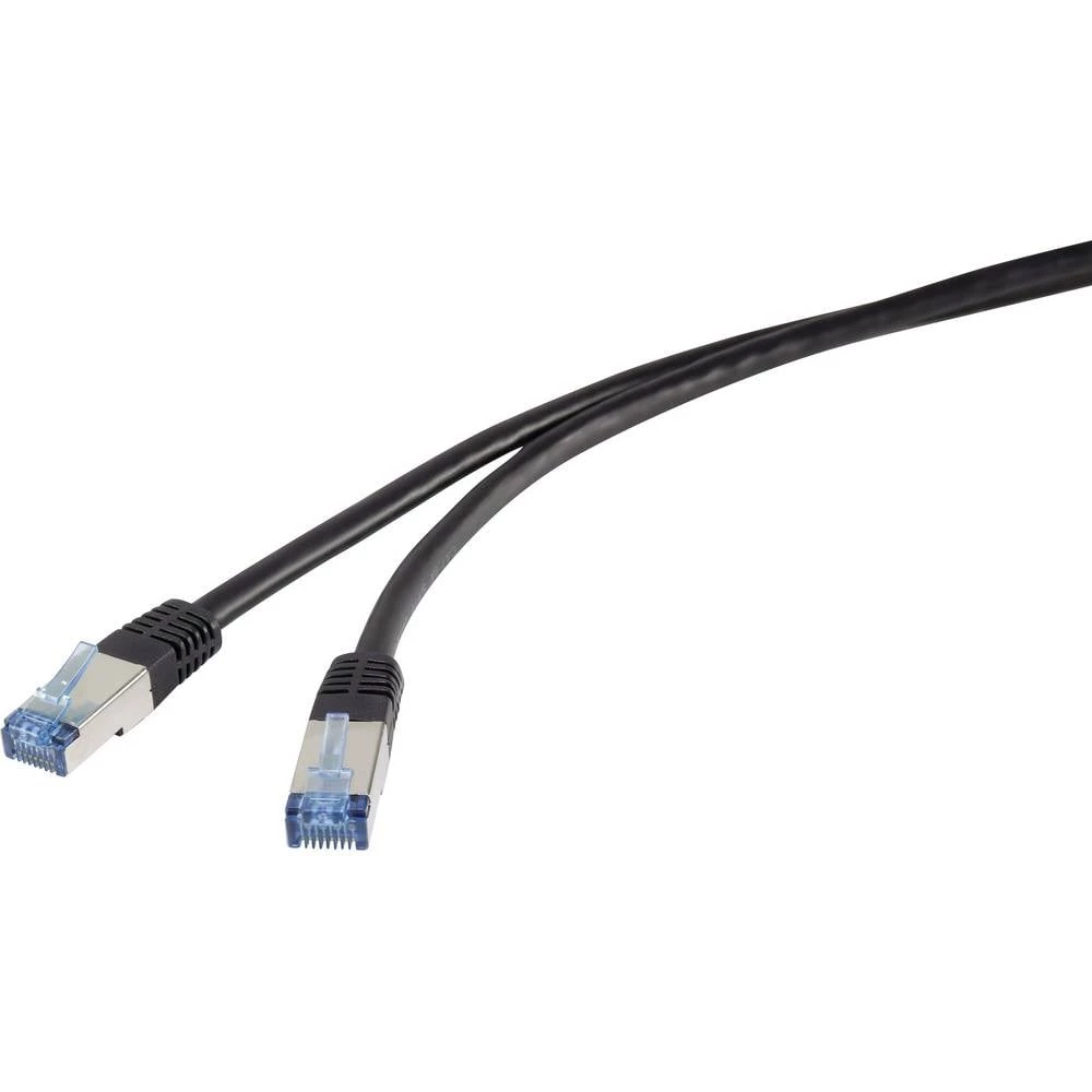 Renkforce RF-4981656 RJ45 mrežni kabel, Patch kabel cat 6a S/FTP 3.00 m crna otporan na ulje i habanje, vatrostalan, poz slika