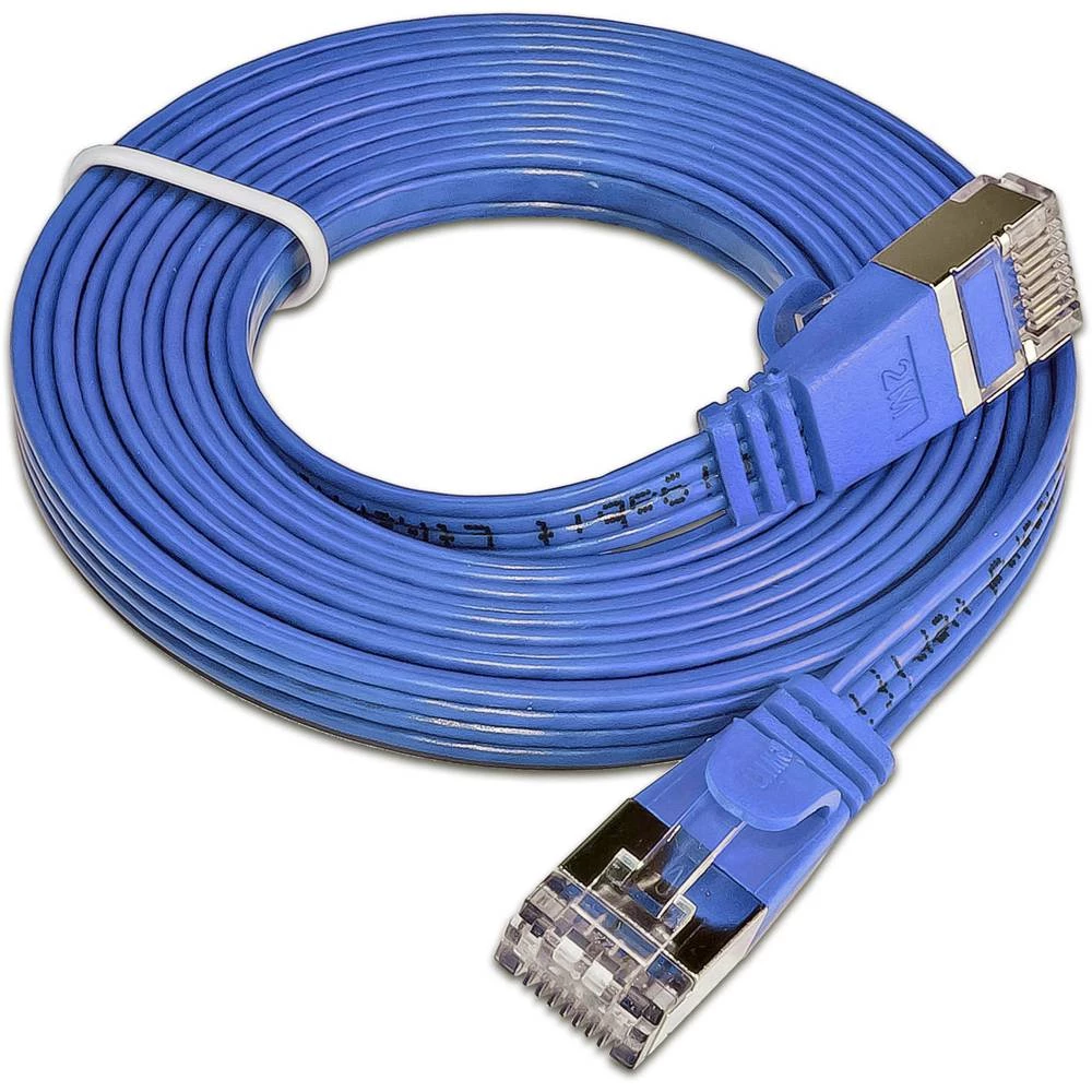 LAN (RJ45) Mreža Priključni kabel CAT 6 U/FTP 2 m Plava boja plosnati Slim Wirewin slika