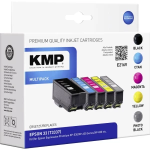 KMP Tinta zamijena Epson T3337, 33 Kompatibilan Kombinirano pakiranje Crn, Cijan, Purpurno crven, Žut E216V 1633,4855 slika