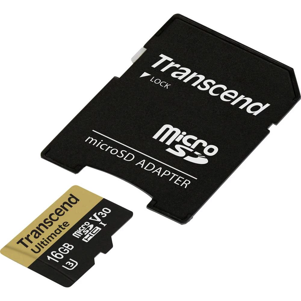 microSDHC kartica 16 GB Transcend Ultimate UHS-I U3M Class 10, Class 3 UHS-I , v30 Video Speed Class Uklj. SD-adapter slika