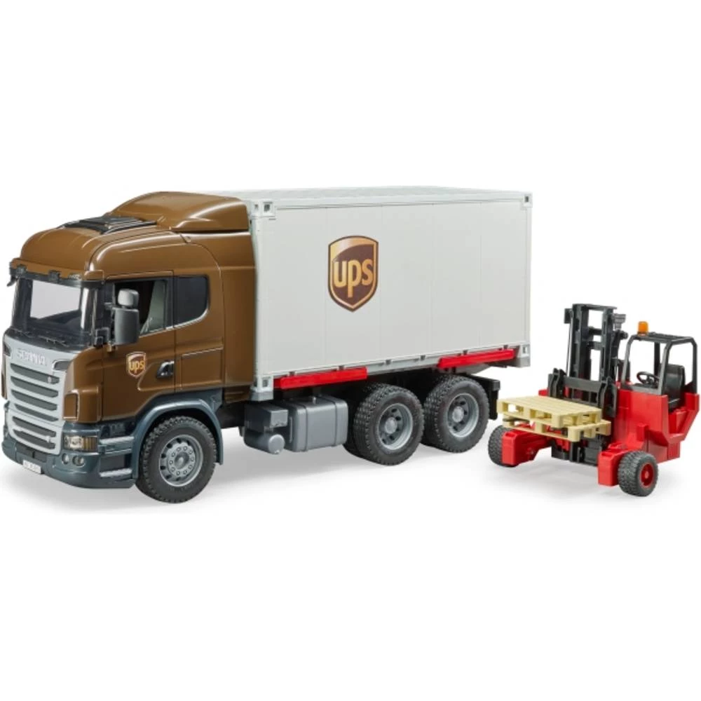 brat Scania R-serija UPS logistički kamion s viljuškarom slika