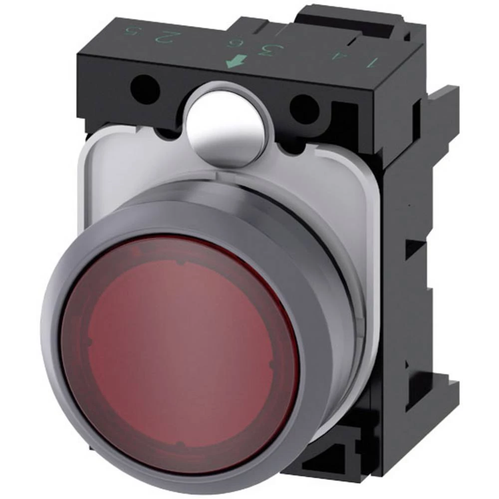 Siemens 3SU1132-0AD20-3AA0 svjetlosni signalizator prednji prsten od metala dugme pješčano-siva, crvena   1 St. slika