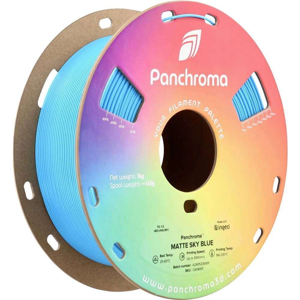 Polymaker CA04001 Panchroma™ Matte 3D pisač filament PLA mat, manji sadržaj plastike 1.75 mm 1000 g Sky Blue, plava boja slika