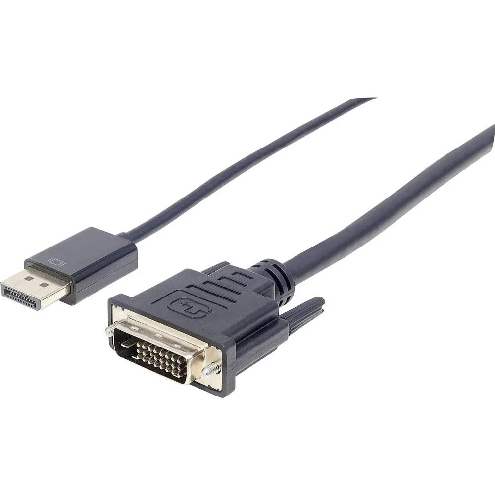 Manhattan DisplayPort / DVI adapterski kabel DisplayPort utikač, DVI-D 24+1-polni utikač 3.00 m crna 152136 zaštićen s folijom, UL certificiran DisplayPort kabel slika