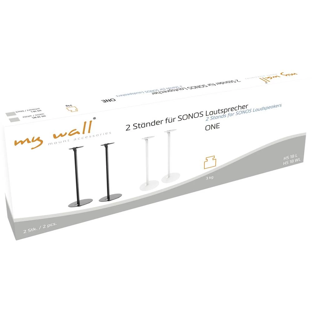 Stalak za zvučnike Podni stalak Tlo-/Udaljenost od stropa (maks.): 716 mm My Wall HS18L Crna 2 ST slika