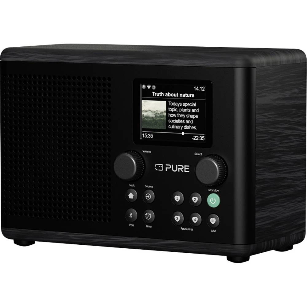 Pure Classic H4i Black-Black Ash EU/UK džepni radio internet, DAB+ (1012), FM DAB+, Bluetooth®, USB, MP3, internetski ra slika