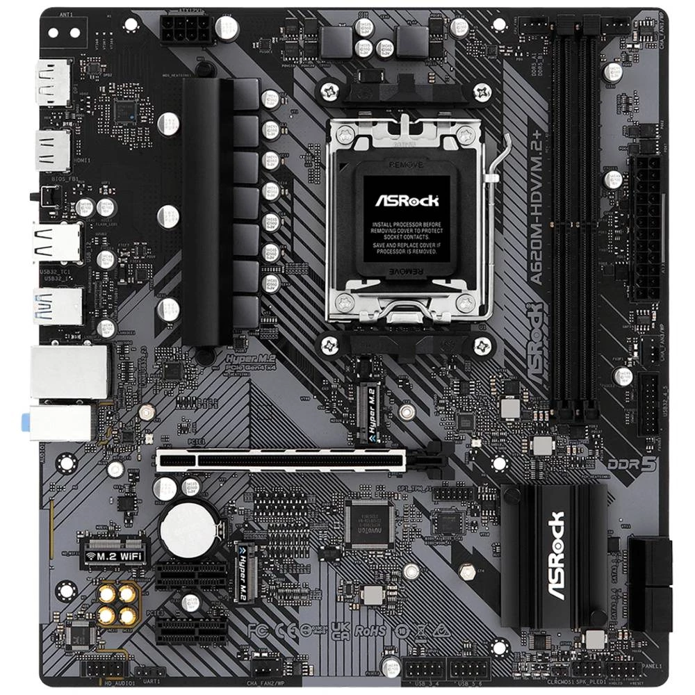 ASRock A620M-HDV/M.2+ matična ploča Baza #####AMD AM5 Faktor oblika (detalji) Micro-ATX Set čipova matične ploče AMD® A6 slika