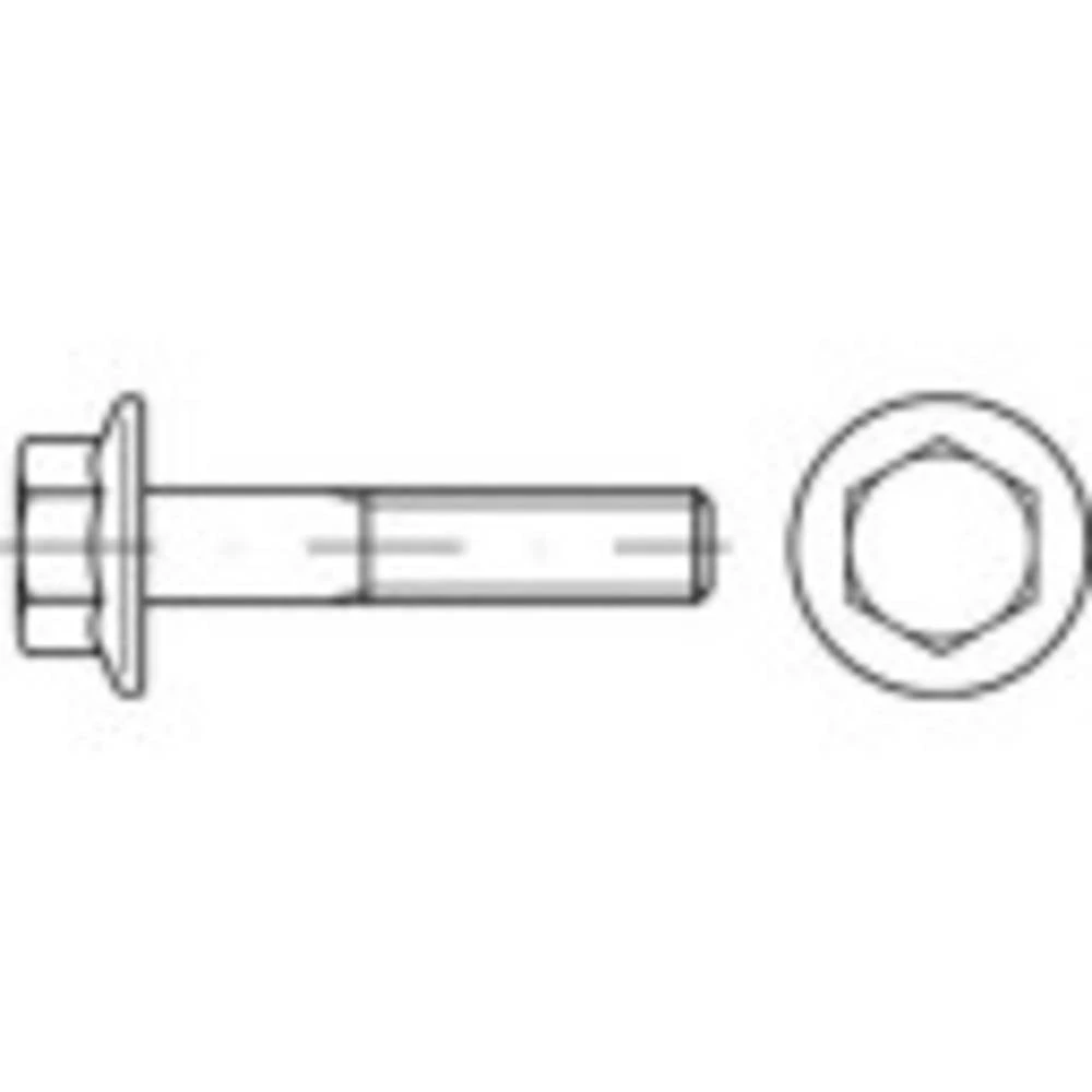 TOOLCRAFT 1067585 šesterokutni vijci sa prirubnicom M10 60 mm vanjski šesterokutni DIN 6921 nehrđajući čelik A2 100 St. slika
