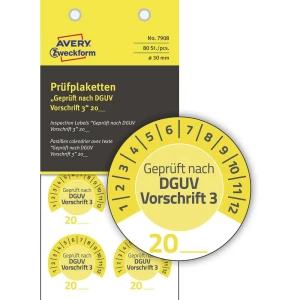 Avery-Zweckform 7908 inspekcijska naljepnica 20XX žuta (Ø) 30 mm 30 mm 80 St. slika