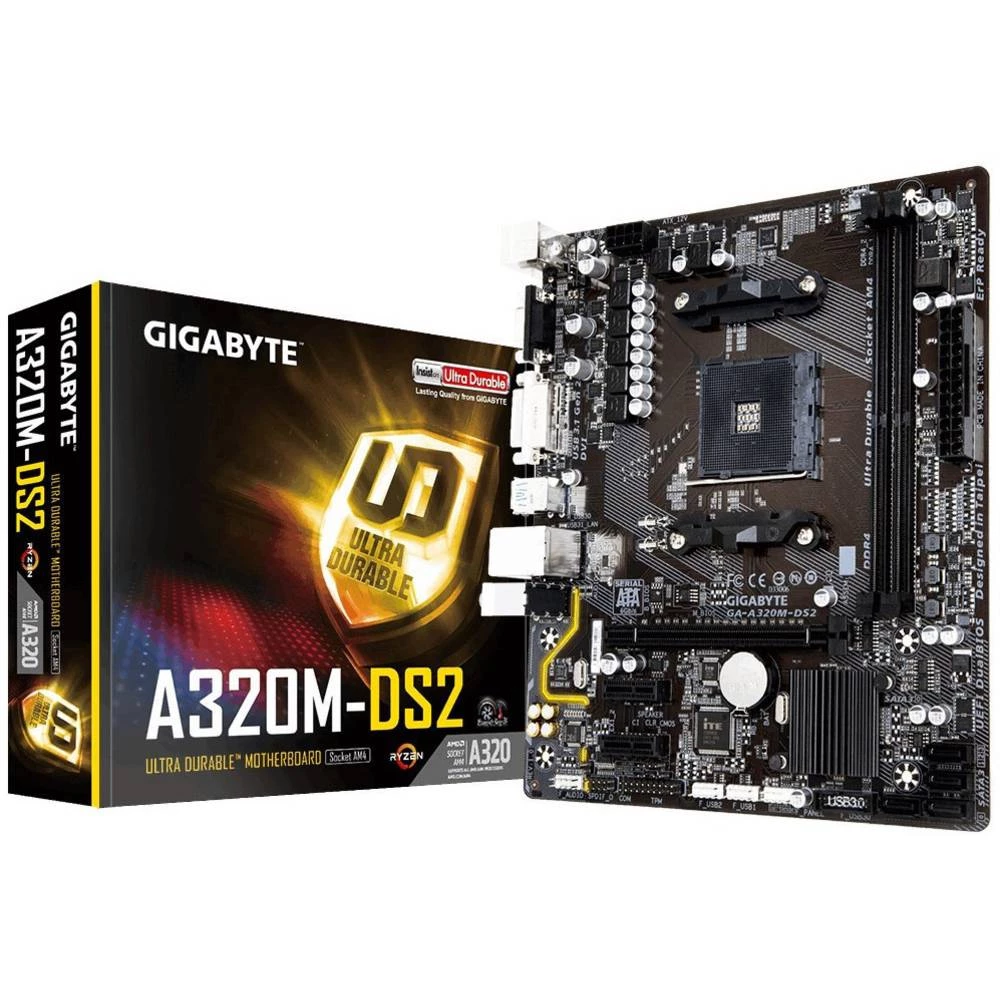 Matična ploča Gigabyte AMD Ryzen A320M Chipset Realtek Baza AMD AM4 Faktor oblika Micro-ATX Set čipova matične ploče AMD&reg; A3 slika
