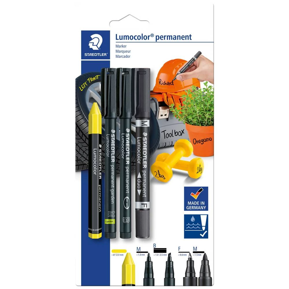 Staedtler Lumocolor 60 BK-5 trajni marker crna, žuta vodootporno: da slika