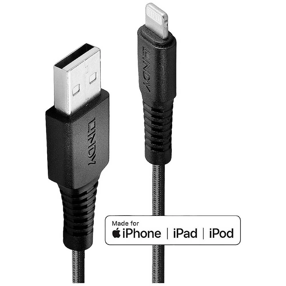 LINDY USB kabel USB 2.0 Apple Lightning utikač, USB-A utikač 3 m crna  31293 slika