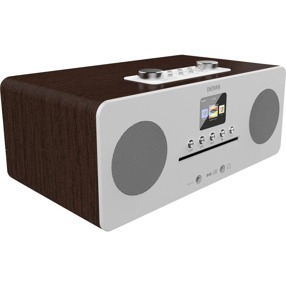 Internet Stolni radio Denver MIR-260 AUX, Bluetooth, CD, DAB+, NFC, UKW Drvo (tamno) slika