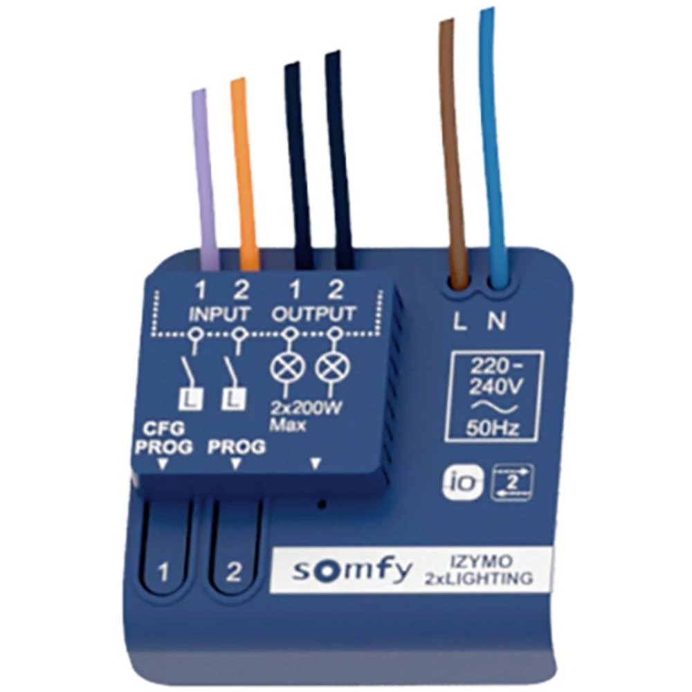 Uključeno/isključeno svjetlo UP prijemnika 2-kanalni io (novo 2022.) Somfy 1870787 bežični prijemnik slika