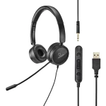 Renkforce RF-HS-360 pc naglavne slušalice sa mikrofonom USB stereo na ušima crna