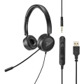 Renkforce RF-HS-360 pc naglavne slušalice sa mikrofonom USB stereo na ušima crna slika