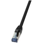 LogiLink RJ45 CQ6115S cat 6a S/FTP 20.00 m crna pletena zaštita, bez halogena, pur plašt, postojan na kiselinu, postoja