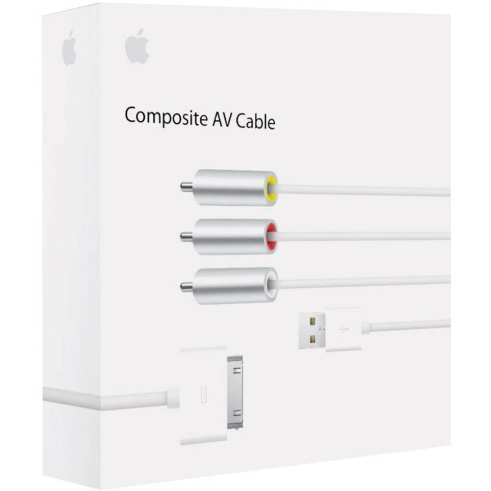 Podatkovni/Audio kabel Apple za iPad/iPhone/iPod [1x DOCK utikač 30 polni - 3x činč utikač, USB 2.0 utikač A] 1.50 m, bijel slika