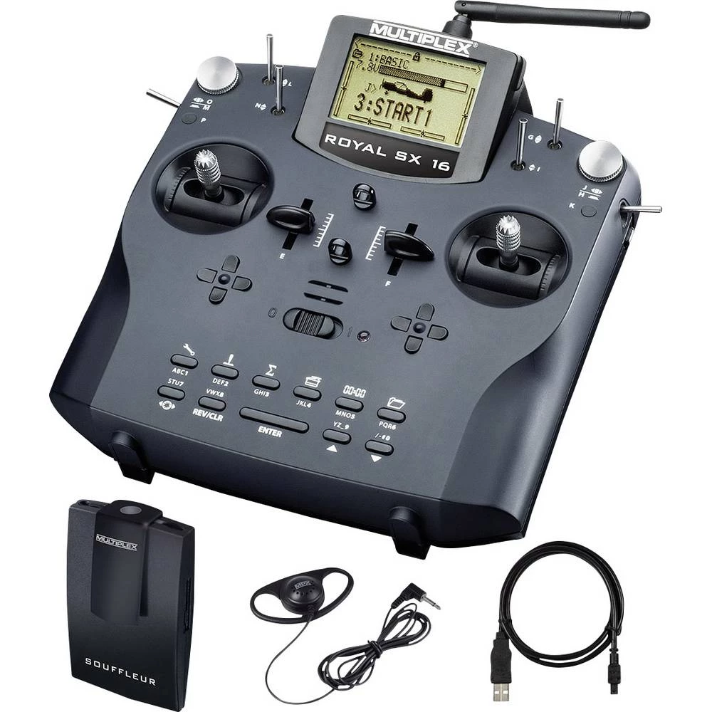 Multiplex Royal SX 16 -elegance- Ručni daljinski upravljač 2,4 GHz Broj kanala: 16 slika