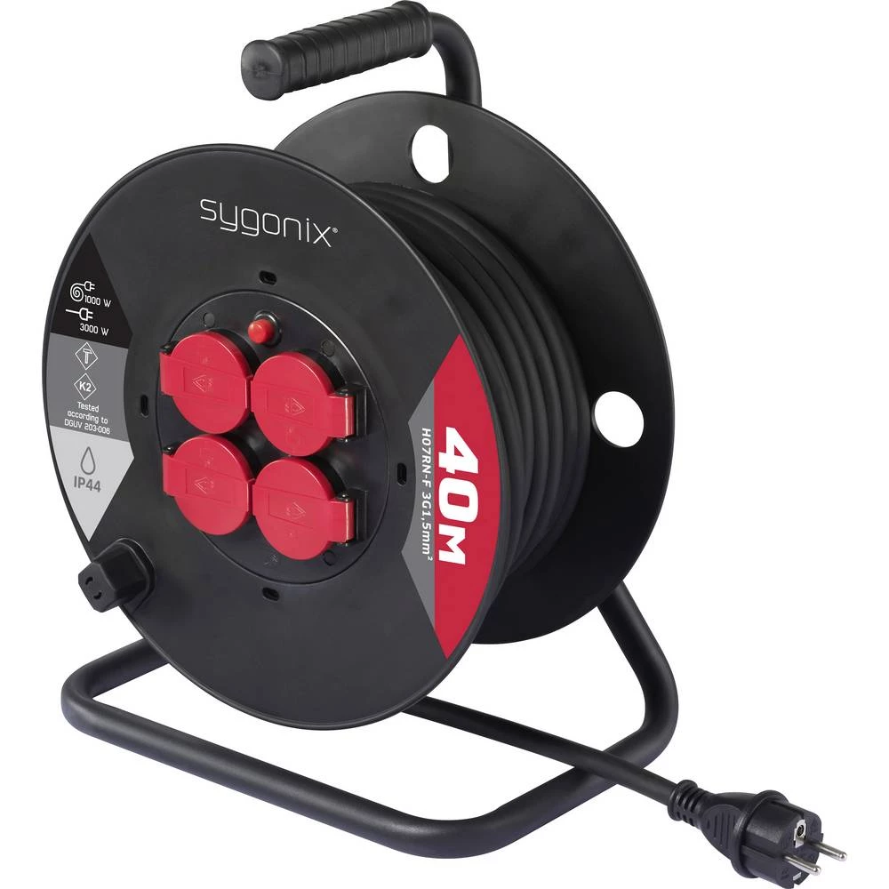 Sygonix SY-10236132 kabelski bubanj 40 m crna sigurnosni utikač slika