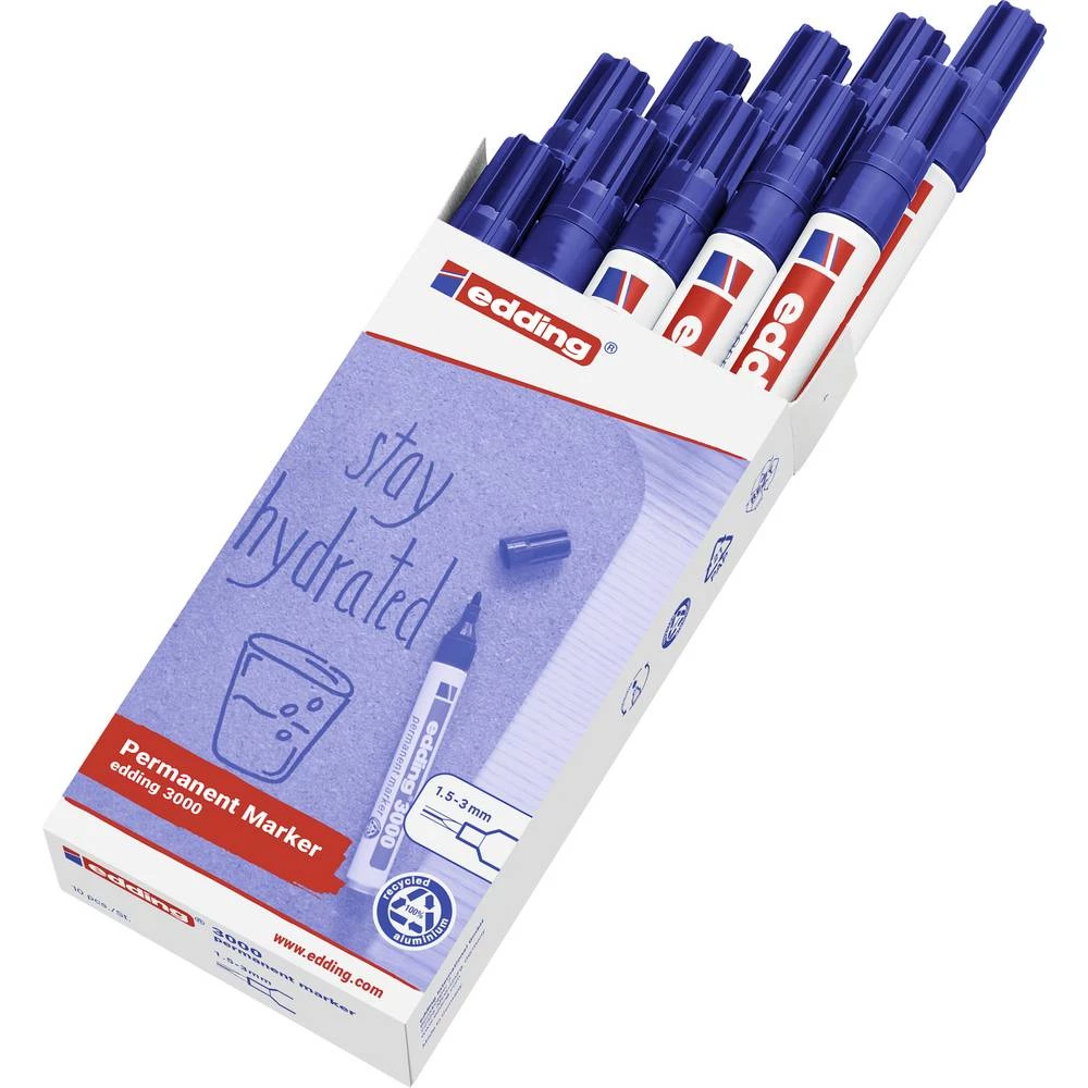 Edding e3000 4-3000003 trajni marker plava boja vodootporno: da slika