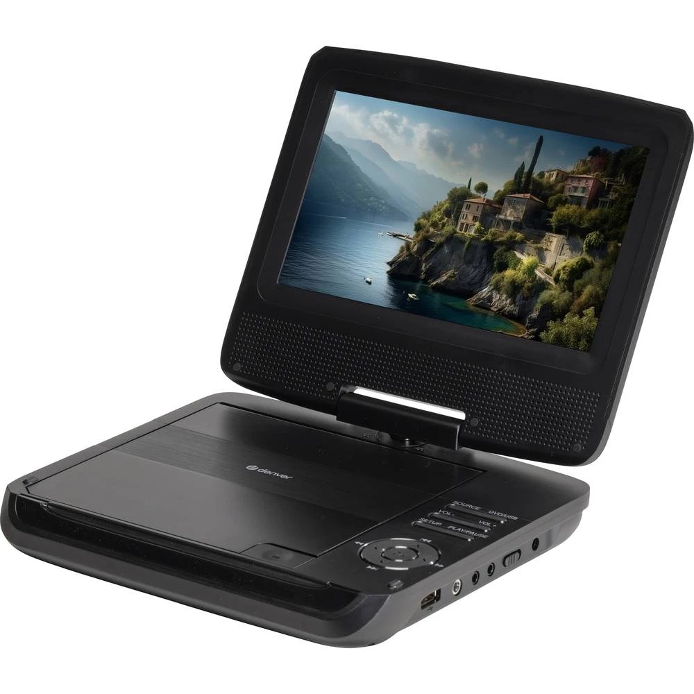 Denver MT-792 prijenosni DVD player 17.78 cm 7 palac Energetska učinkovitost 2021: B (A - G) rad na baterije, uklj. 12v auto kabel za napajanje crna slika