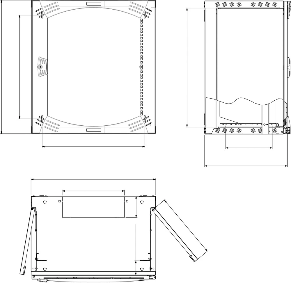 19" zidno kućište Schneider Electric NSYOPB6U5F (Š x V x d) 600 x 380 x 500 mm 6 U Svijetlosiva slika