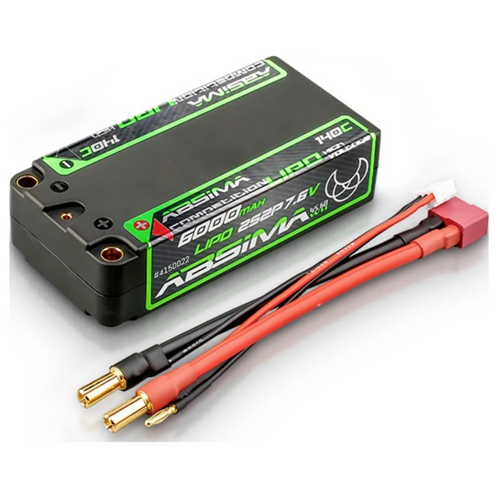 Absima lipo akumulatorski paket za modele 7.6 V 6000 mAh Broj ćelija: 4 140 C tvrdo kućište 5 mm, T utikač slika