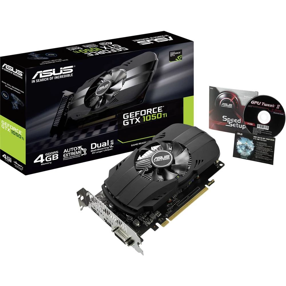 Grafička kartica Asus Nvidia GeForce GTX1050 Ti Phoenix 4 GB GDDR5-RAM PCIe x16 HDMI&trade;, DVI, DisplayPort slika