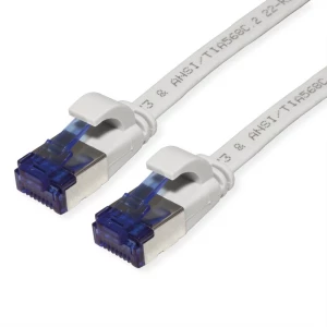 Value 21.99.2113 RJ45 mrežni kabel, Patch kabel CAT 6a F/UTP 3.00 m siva sa zaštitom, plosnati, pozlaćeni kontakti 1 St. slika