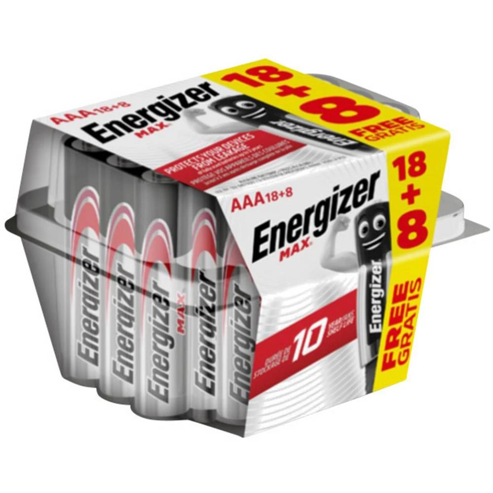 Micro (AAA) baterija Alkalno-manganov Energizer Max 18+8 gratis 1.5 V 26 ST slika