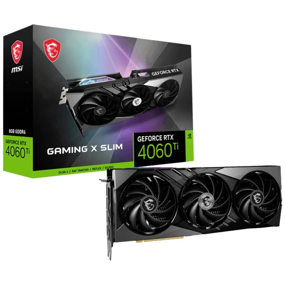 MSI GeForce RTX 4060 Ti GAMING X SLIM 8G NVIDIA 8GB GDDR6 MSI grafička kartica RTX 4060 GDDR6-RAM slika