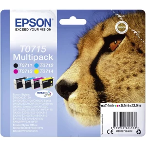 Epson Tinta T0715 Original Kombinirano pakiranje Crn, Cijan, Purpurno crven, Žut C13T07154012 slika