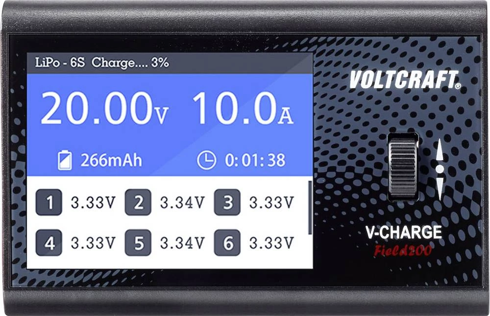 Višenamjenski punjač baterija za modele 12 V/DC 10 A VOLTCRAFT V-Charge Field 200 Olovni, LiHV, Litijev-ionski, Litijev-polimers slika