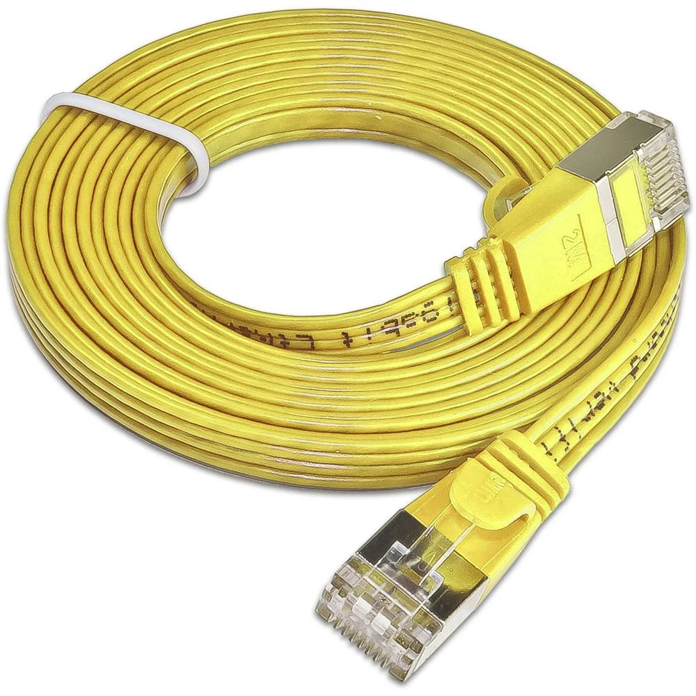 LAN (RJ45) Mreža Priključni kabel CAT 6 U/FTP 5 m Žuta plosnati Slim Wirewin slika
