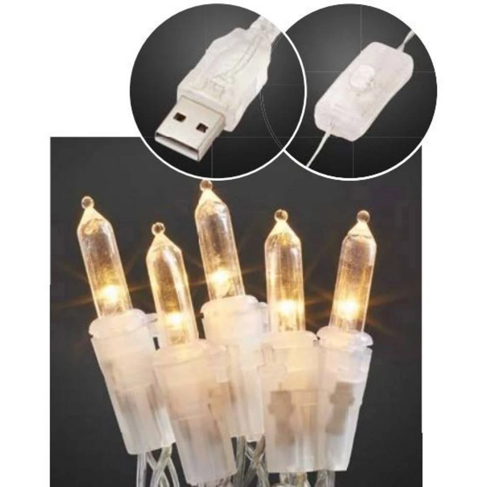 Hellum 523119 mini svjetlosni lanac unutra putem USB-a Broj žarulja 10 LED toplo bijela Osvjetljena duljina: 1.08 m s slika