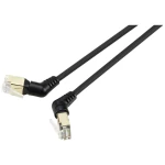 Renkforce RF-6071552 RJ45 mrežni kabel, Patch kabel CAT 8.2 S/FTP 0.50 m crna konektori s rotacijom od 360°, kutni izlaz