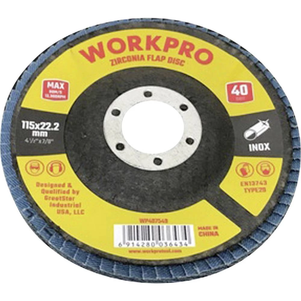 WorkPro WP407549 lamelna brusna ploča promjer 115 mm 10 kom. slika