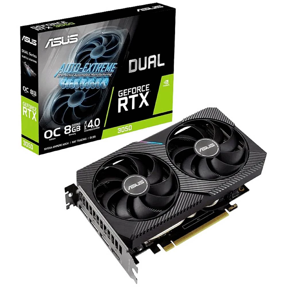 Asus grafička kartica Nvidia GeForce RTX 3050 Dual Overclocked 8 GB GDDR6-RAM PCIe x16  HDMI™, DisplayPort navijena slika
