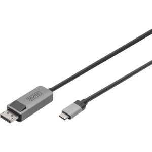 Digitus DB-300334-010-S DisplayPort / USB-C® adapter [1x USB-C® - 1x muški konektor DisplayPort] crna sa zaštitom, okrugli 1 m slika